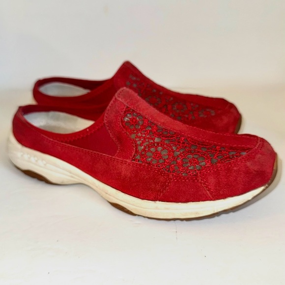 Red Easy Spirit “Travel Lace” Slip-On Comfort Clogs Mules, Sz 8 - Picture 2 of 12
